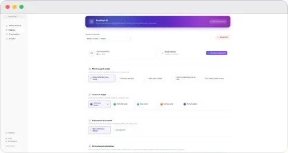 Réglages : 5 mises en page, 4 palettes, et plus